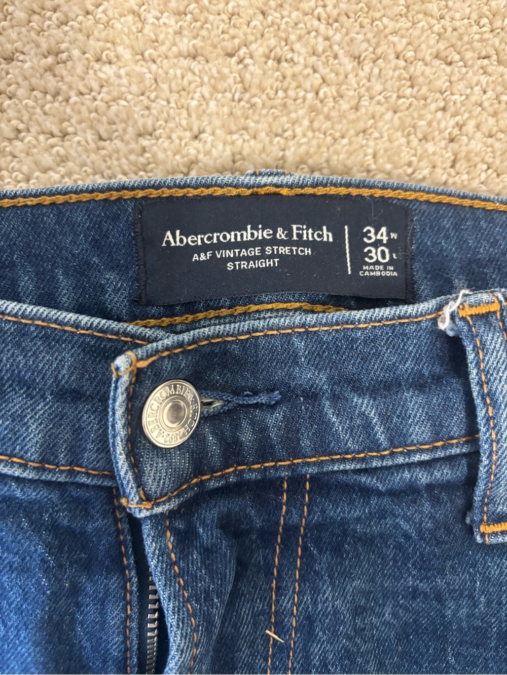 Abercrombie & Fitch Men’s Vintage Stretch Straight Jeans - Blue